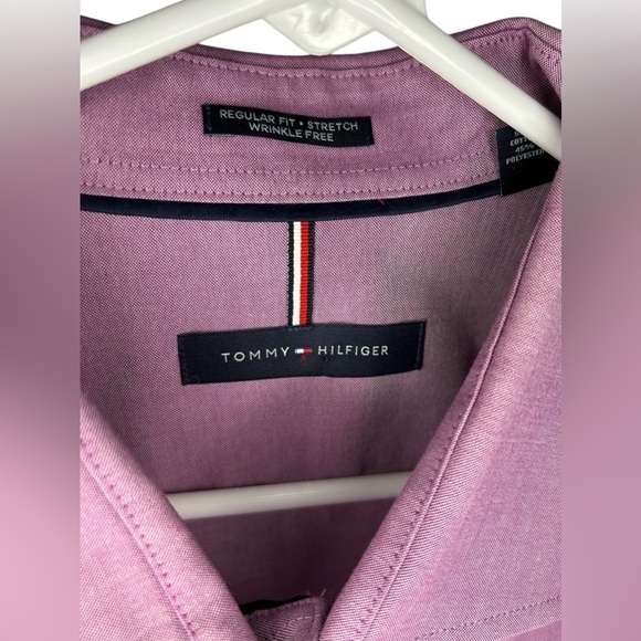 Tommy Hilfiger Wrinkle Free Button Up Shirt Purple Men’s Size XL Regular Fit - Picture 6 of 11